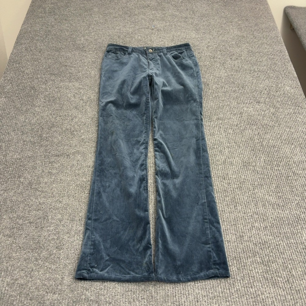 Gap Pants Velvet Womens M Blue Cotton Rayon Bootcut Stretch Casual Y2K Retro